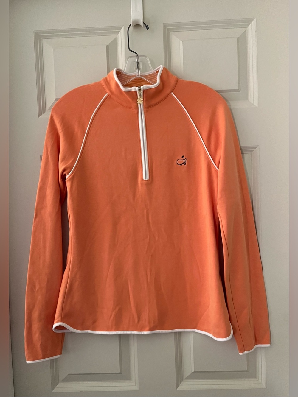 Clover by Bobby Jones quarter-zip pullover vibrant orange golf official Masters